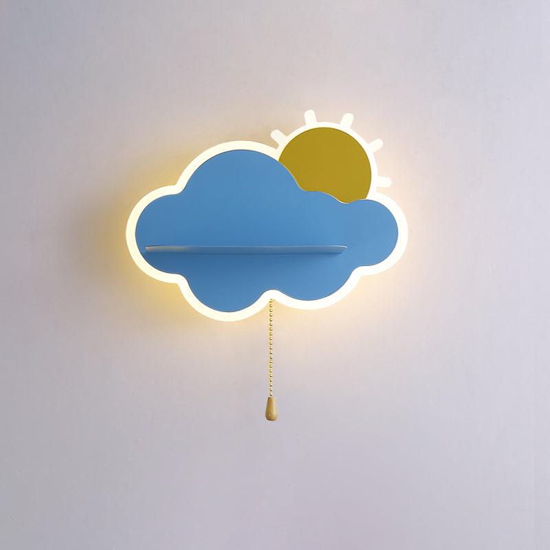 Child Cloud Wall Lamp ∅ 10.4″ x H 5.9″ / Dia 26.5cm x H 15cm / Blue / Warm Light Wall lamp