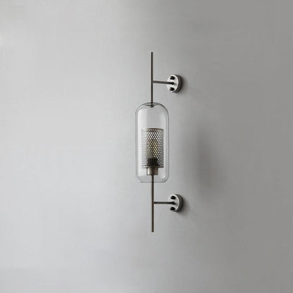 Chiswick Glass Wall Light ∅ 5.1″ x H 26.4″ / Dia 13cm x H 67cm / Silver / Clear Wall lamp