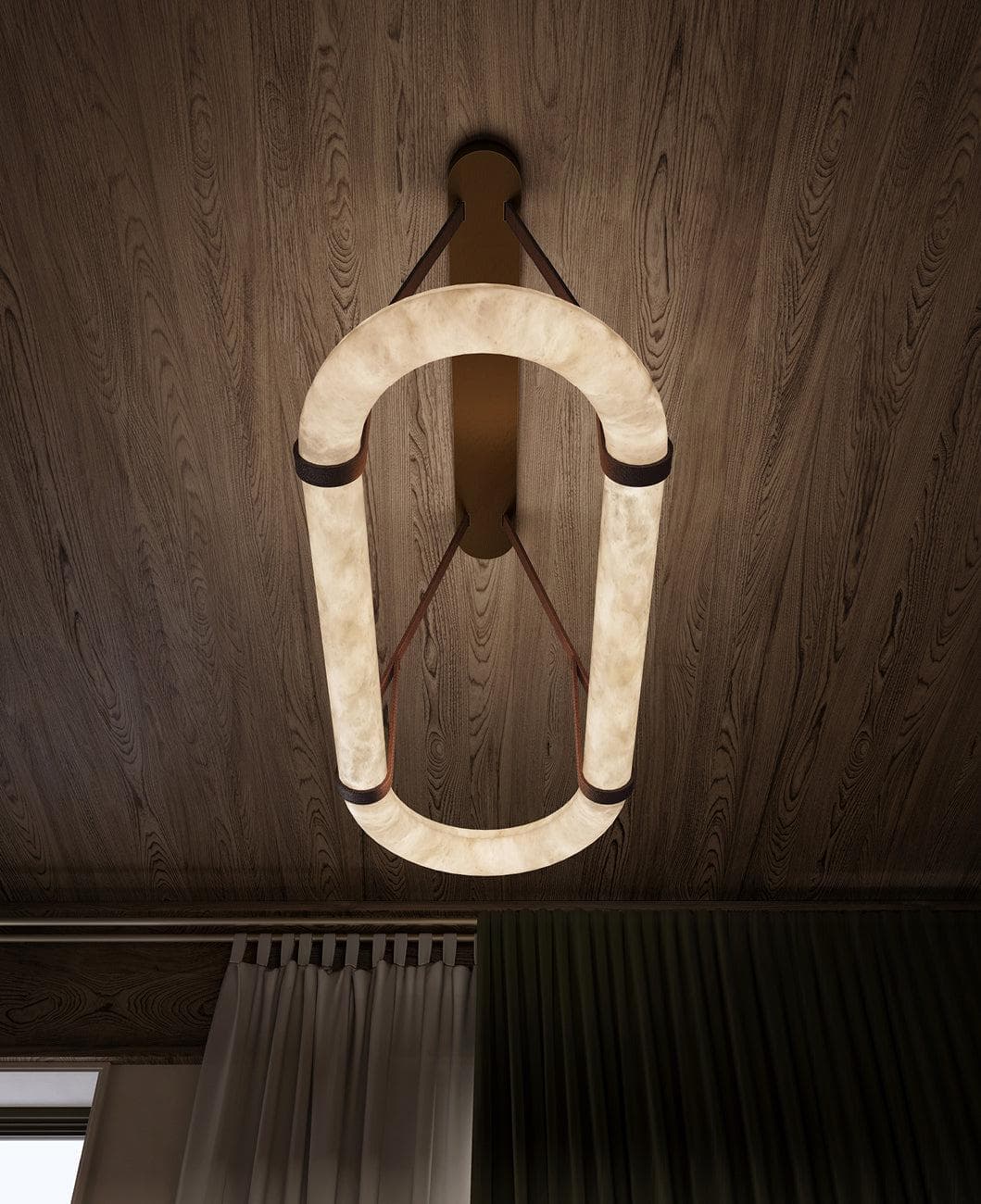 Circle Alabaster Chandelier Chandelier