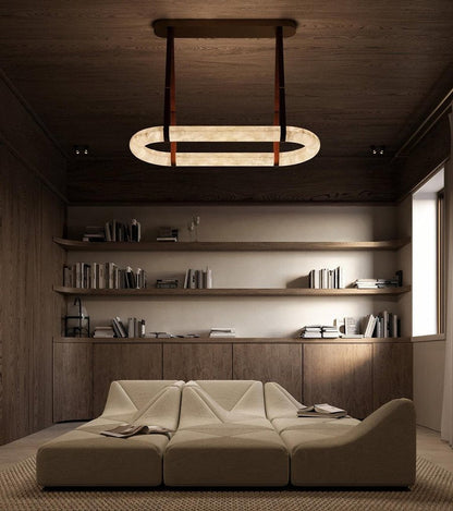 Circle Alabaster Chandelier Chandelier