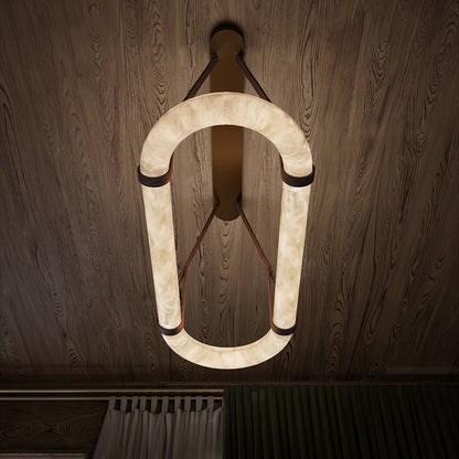 Circle Alabaster Chandelier Chandelier