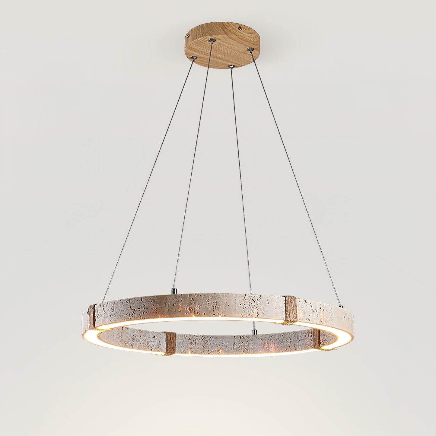 Circle Travertine Pendant Lamp ∅ 19.7″ x H 1.9″ / Yellow Travertine / Warm Light 1001 pendant Lamp