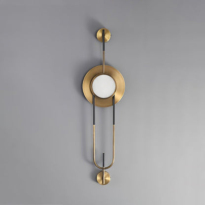 Circular Marble Wall Light ∅ 7.9″ x H 33.5″ / Dia 20cm x H 85cm / Gold & White / Warm Light Wall lamp
