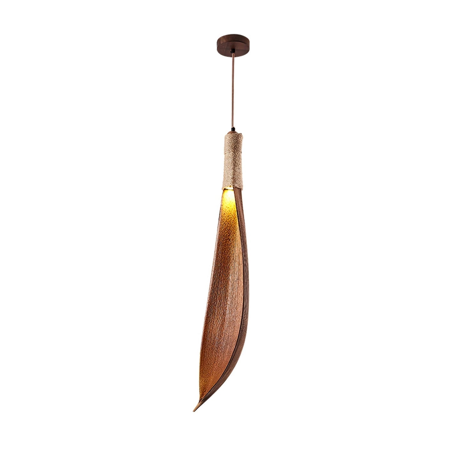 Cocoa Leaf Pendant Lamp 1 Head ∅ 5.1″ x H 25.6″ / Dia 13cm x H 65cm / Nature Cocoa Pendant light