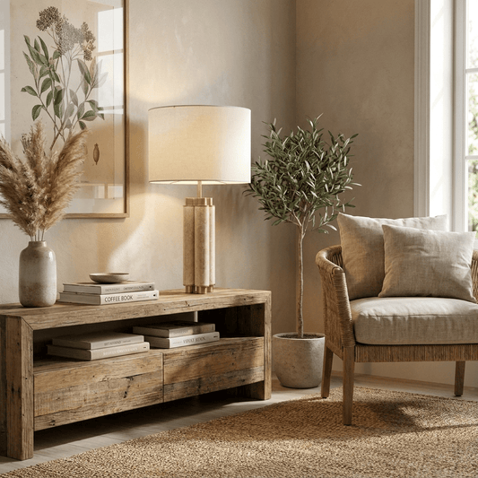 Colonnade Travertine Table Lamp