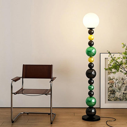 Colorful Round Ball Floor Lamp ∅ 9.8″ x H 63″ / Dia 25cm x H 160cm / Green / US plug Floor lamp
