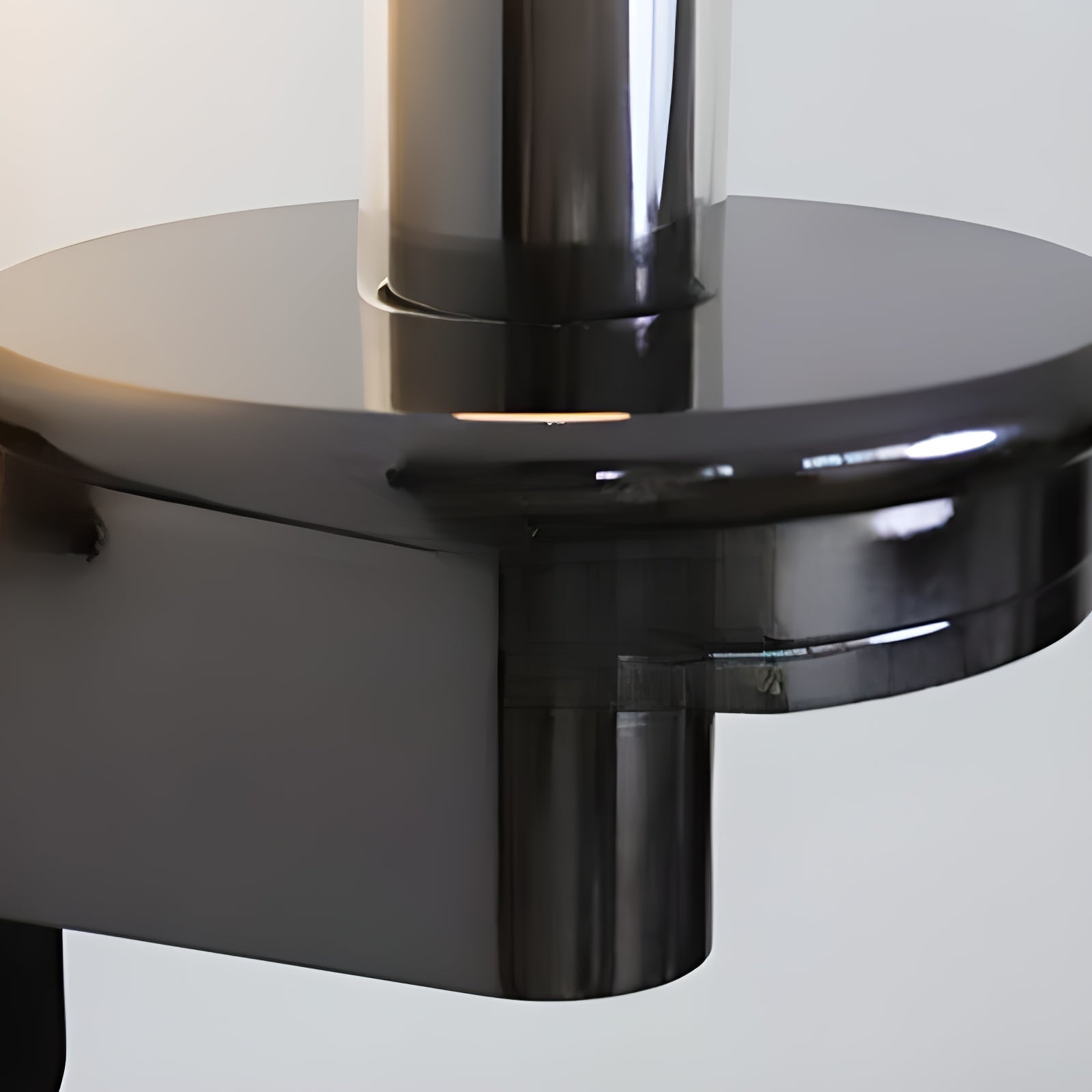 Column Torch Wall Sconce ∅ 5.1″ x H 14.2″ / Black & Clear / Warm Light Wall lamp