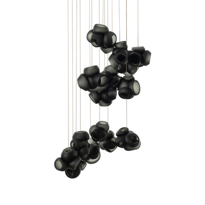 Bubbles Cluster Pendant Light 16Heads ∅ 23.6″ x H 78.7″ / Dia 60cm x H 200cm / Black / Warm Light Pendant light