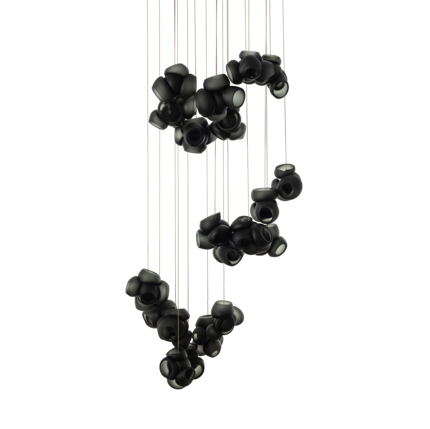 Bubbles Cluster Pendant Light 20Heads ∅ 29.7″ x H 98.4″ / Dia 75.5cm x H 250cm / Black / Warm Light Pendant light