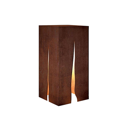 Crack Cube Outdoor Light ∅ 11.8″ x H 23.6″ / Dia 30cm x H 60cm / Rust Color / Warm Light Table lamp