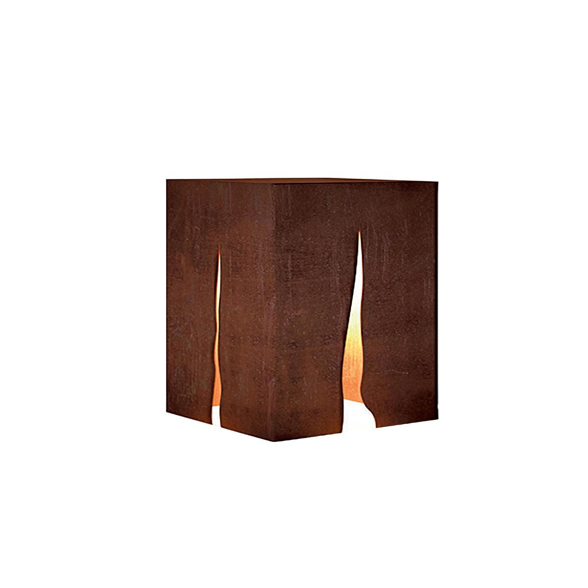 Crack Cube Outdoor Light ∅ 11.8″ x H 11.8″ / Dia 30cm x H 30cm / Rust Color / Warm Light Table lamp