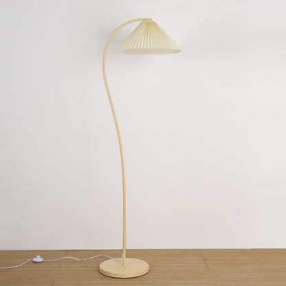 Crescini Pleated Floor Lamp ∅ 11.8″ x H 59.8″/ Dia 30cm x H 152cm / Cream & Light yellow / US plug Floor lamp