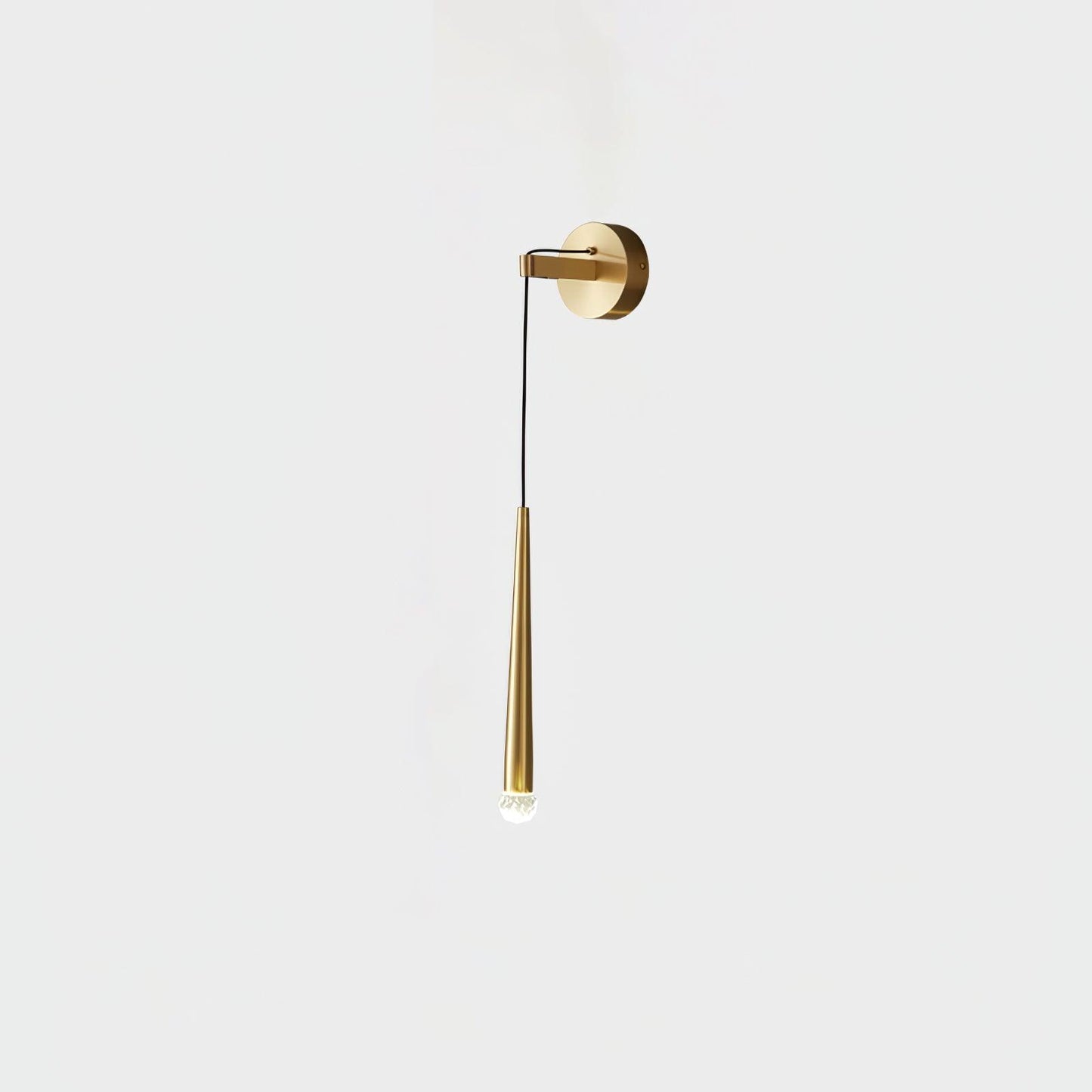 Crystal Conical Wall Lamp Model A ∅ 3.9″ x H 26.8″ / Dia 10cm x H 68cm / Brass / Three-Color Changing Light Wall lamp