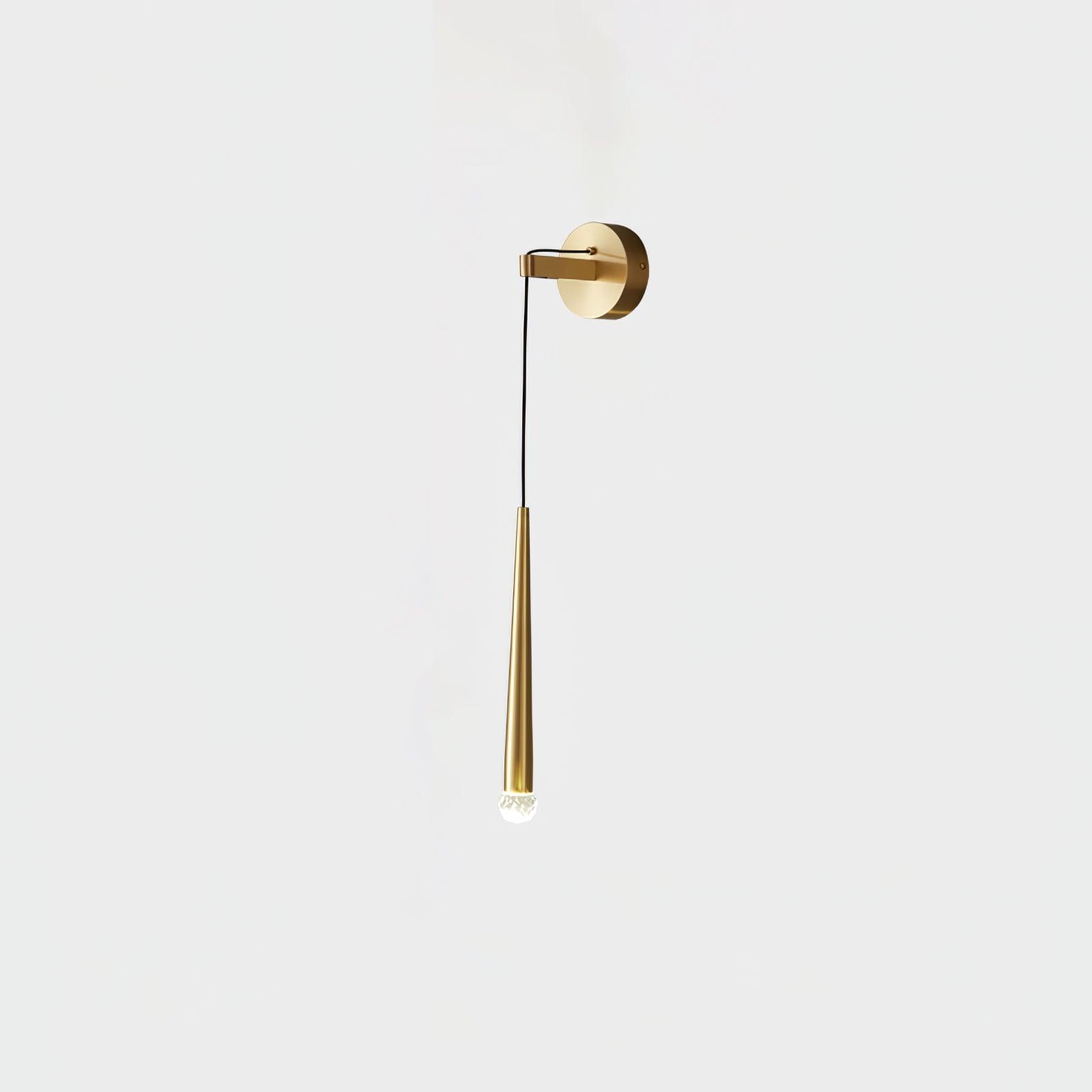 Crystal Conical Wall Lamp Model A ∅ 3.9″ x H 26.8″ / Dia 10cm x H 68cm / Brass / Three-Color Changing Light Wall lamp