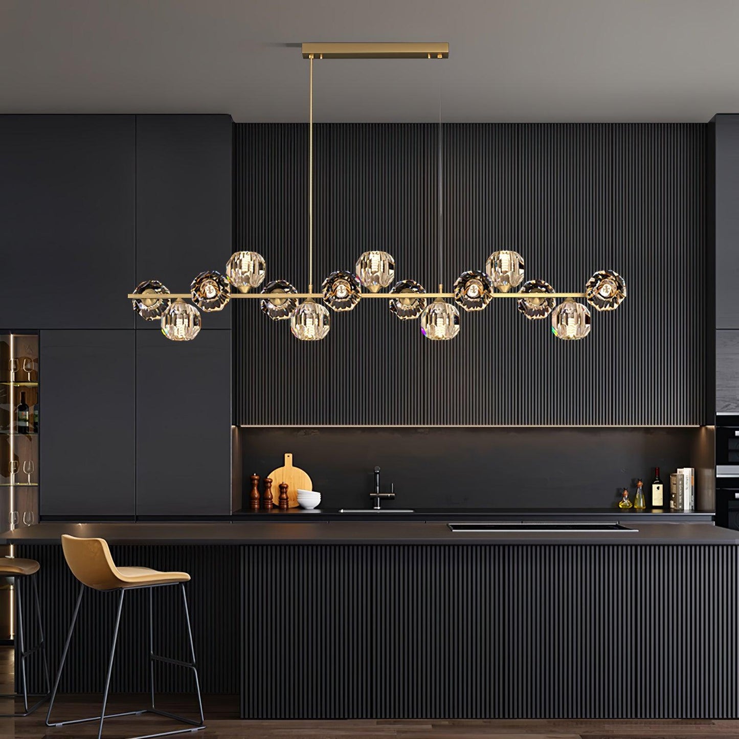 Crystal Glass Ball Chandelier