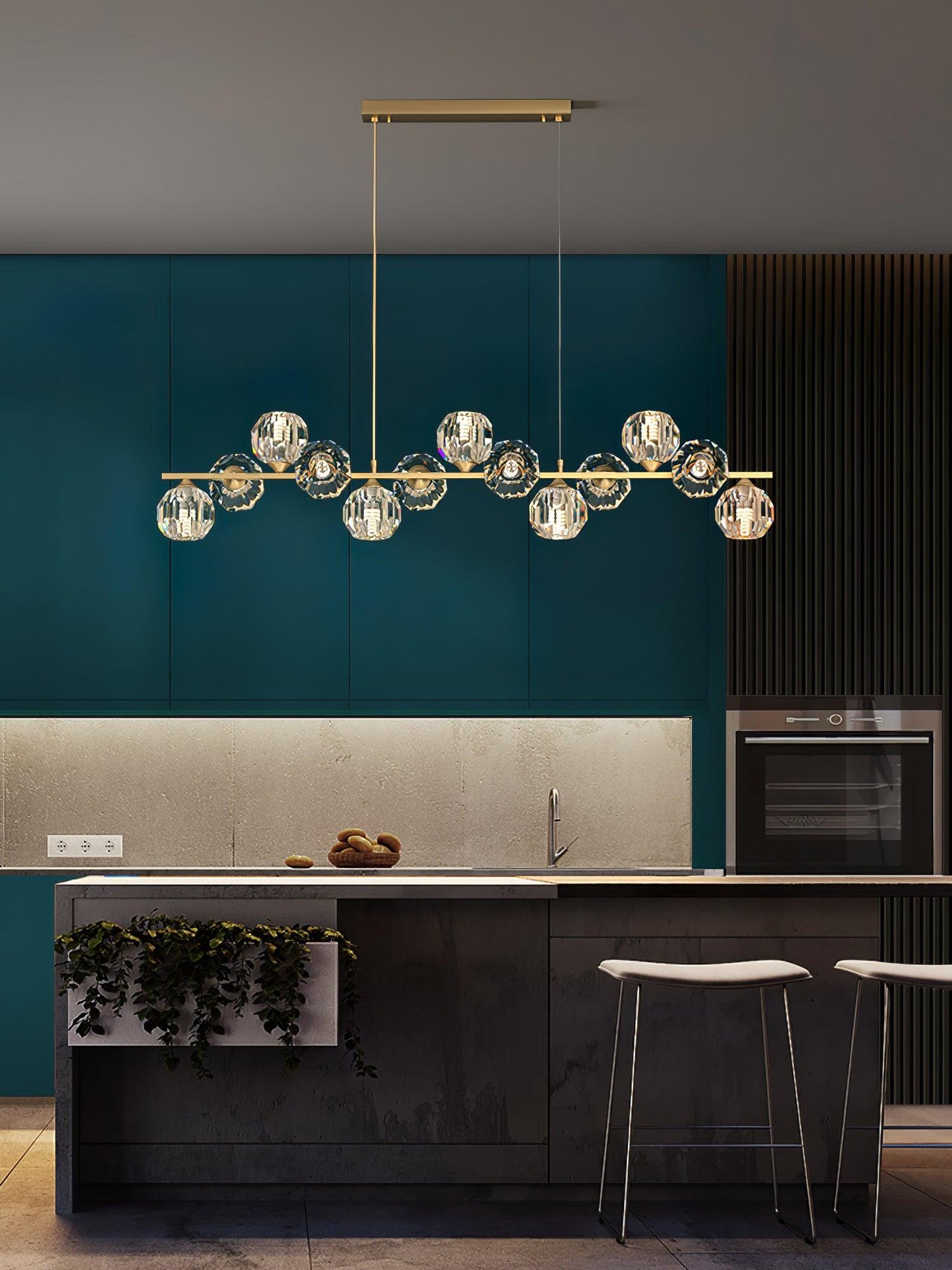 Crystal Glass Ball Chandelier