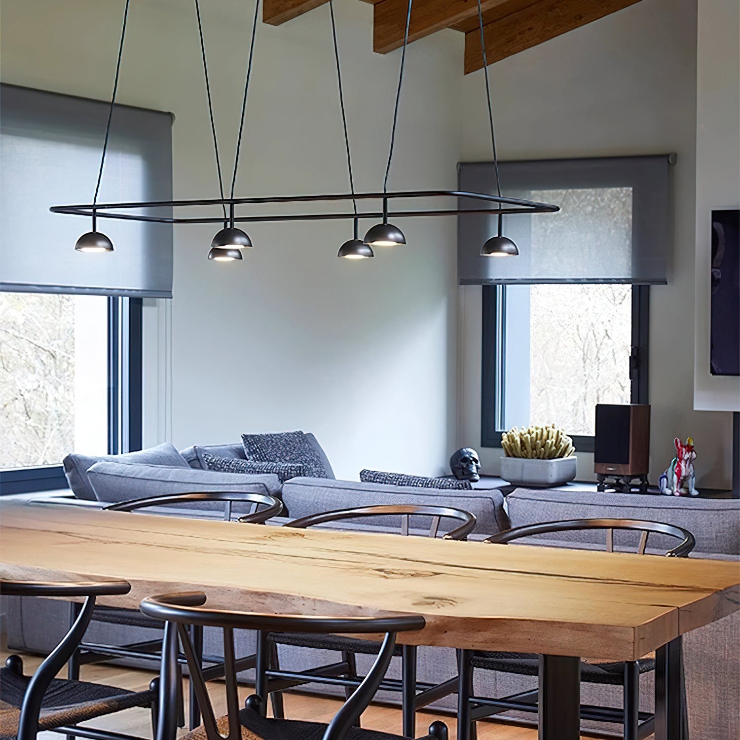 Cupolina Chandelier ∅ 47.2″ x H 5.1’’ / Black / Warm Light Chandelier