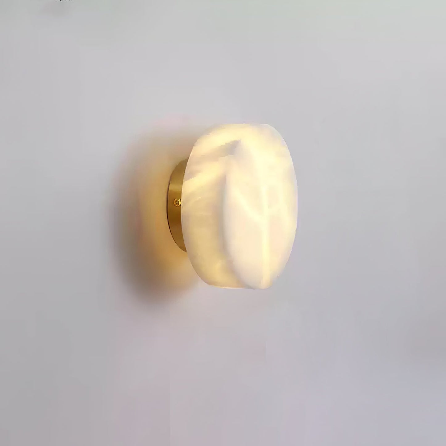 Cylindrical Alabaster Wall Light ∅ 5.9″ x H 2.8″ / Black & White / Warm Light Wall lamp