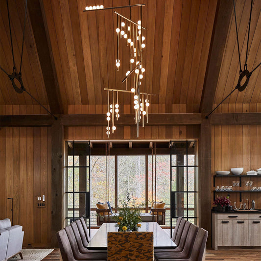 Brass Glass Drop Chandelier Chandelier