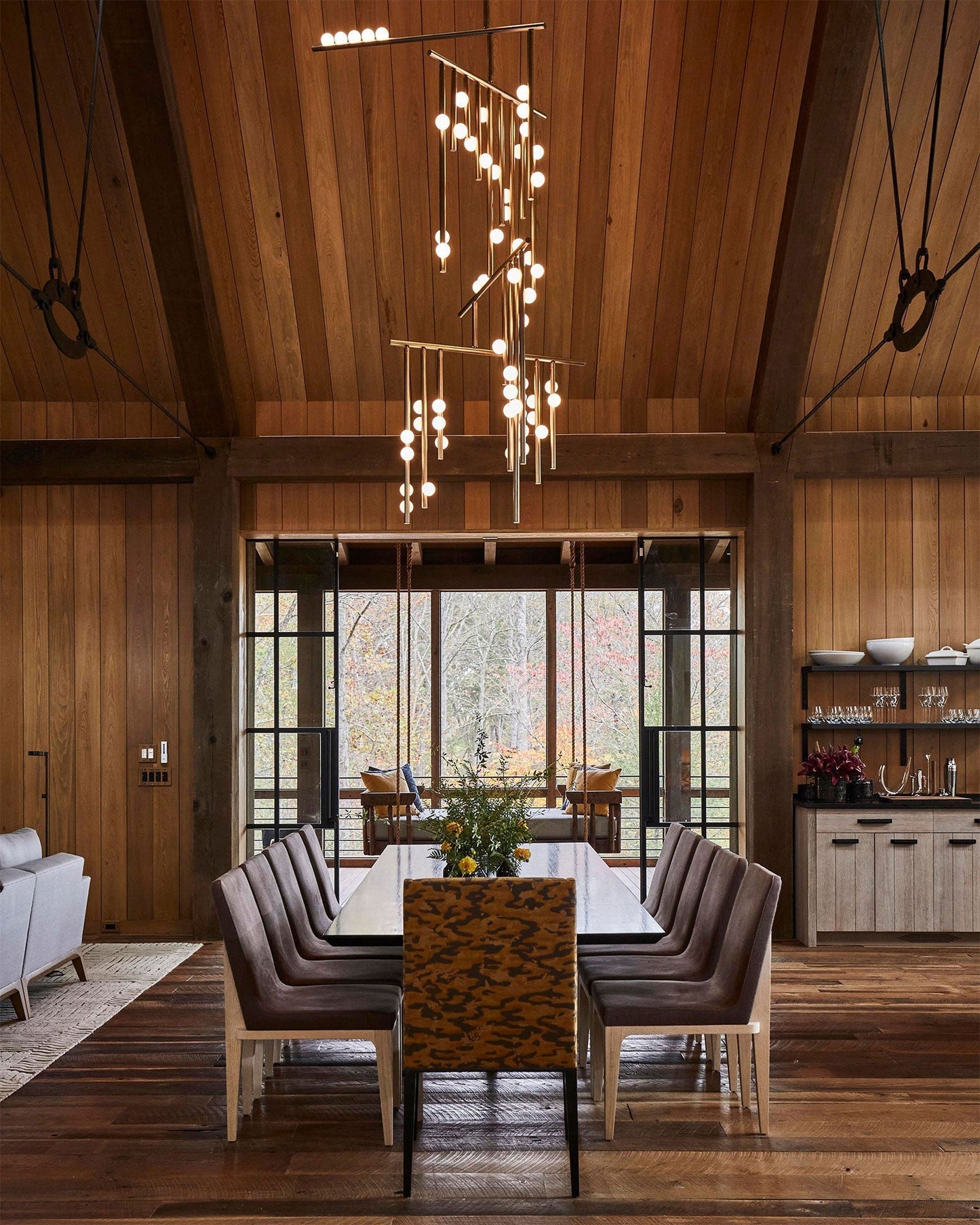 Brass Glass Drop Chandelier Chandelier