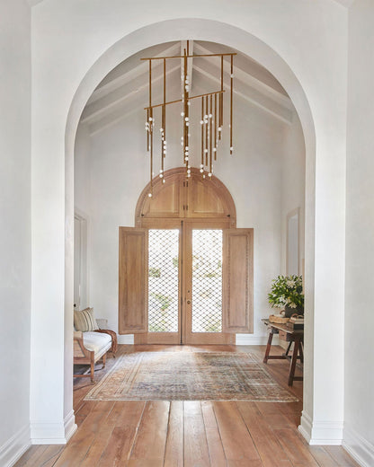 Brass Glass Drop Chandelier Chandelier