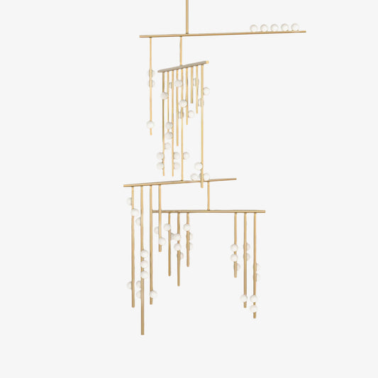 Brass Glass Drop Chandelier Chandelier