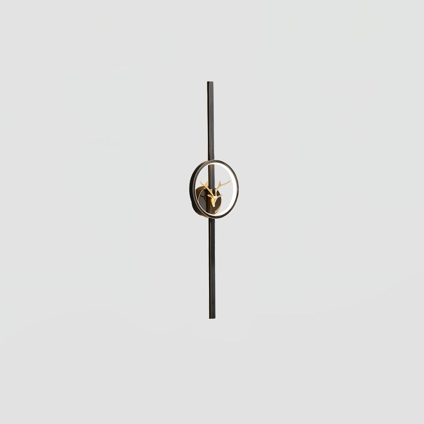Deer Brass Wall Lamp Model B ∅ 5.1″ x H 31.5″ / Dia 13cm x H 80cm / Black & Three-Color Changing Light / 1 Piece Wall