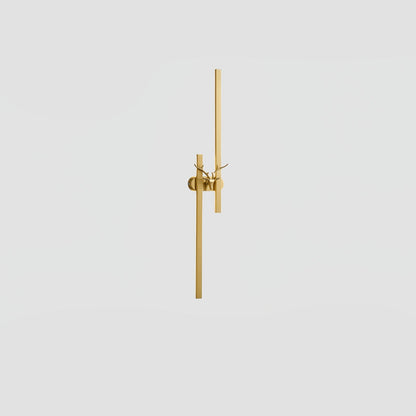 Deer Brass Wall Lamp Model A ∅ 7.9″ x H 31.5″ / Dia 20cm x H 80cm / Brass & Three-Color Changing Light / 1 Piece Wall