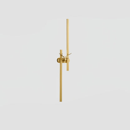 Deer Brass Wall Lamp Model A ∅ 7.9″ x H 39.4″ / Dia 20cm x H 100cm / Brass & Three-Color Changing Light / 1 Piece Wall