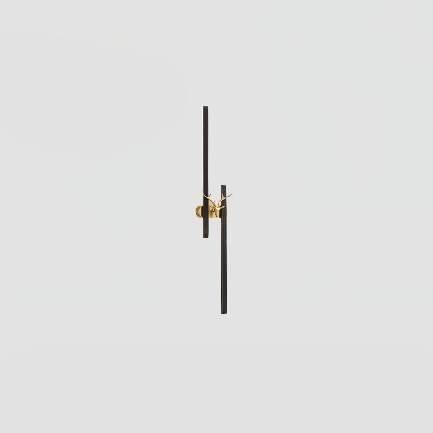 Deer Brass Wall Lamp Model A ∅ 7.9″ x H 23.6″ / Dia 20cm x H 60cm / Black & Three-Color Changing Light / 1 Piece Wall