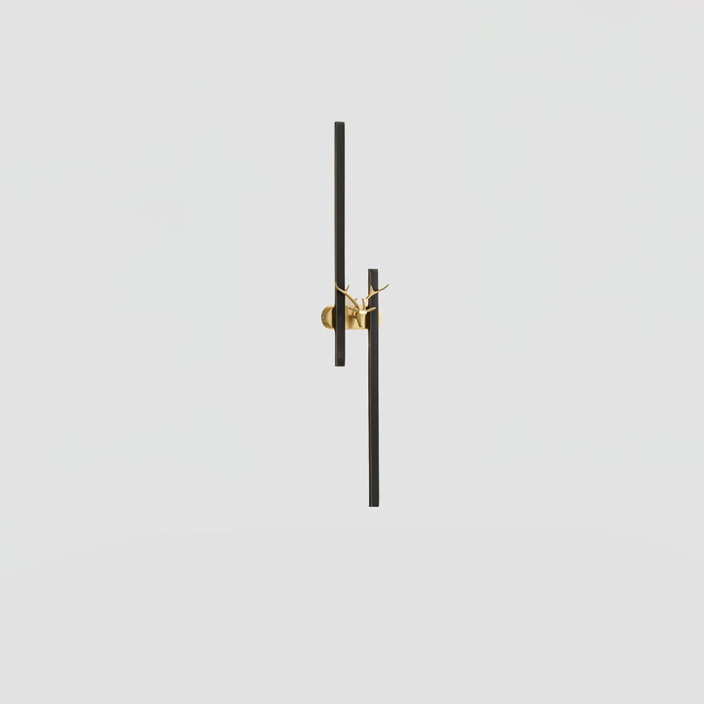 Deer Brass Wall Lamp Model A ∅ 7.9″ x H 31.5″ / Dia 20cm x H 80cm / Black & Three-Color Changing Light / 1 Piece Wall