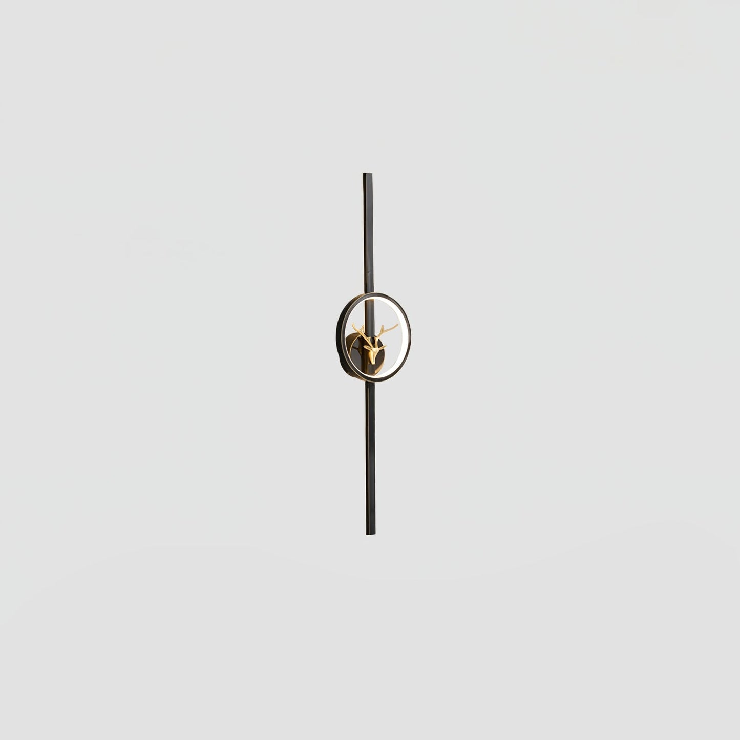 Deer Brass Wall Lamp Model B ∅ 5.1″ x H 23.6″ / Dia 13cm x H 60cm / Black & Three-Color Changing Light / 1 Piece Wall