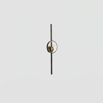 Deer Brass Wall Lamp Model B ∅ 5.1″ x H 23.6″ / Dia 13cm x H 60cm / Black & Three-Color Changing Light / 1 Piece Wall