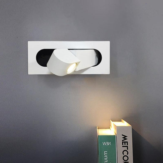 Modern LED Bedside Reading Light ∅ 7.5″ x H ∅3.15″ / Dia 19cm x H 8cm / Matt White / Warm Light Wall lamp