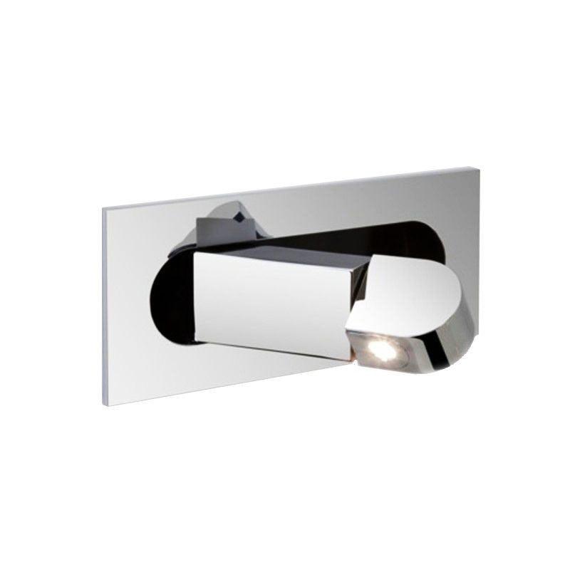 Modern LED Bedside Reading Light ∅ 7.5″ x H ∅3.15″ / Dia 19cm x H 8cm / Chrome / Warm Light Wall lamp