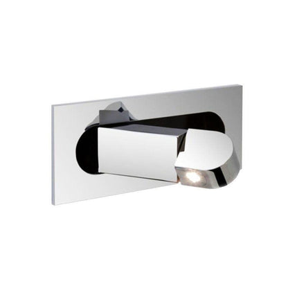 Modern LED Bedside Reading Light ∅ 7.5″ x H ∅3.15″ / Dia 19cm x H 8cm / Chrome / Warm Light Wall lamp