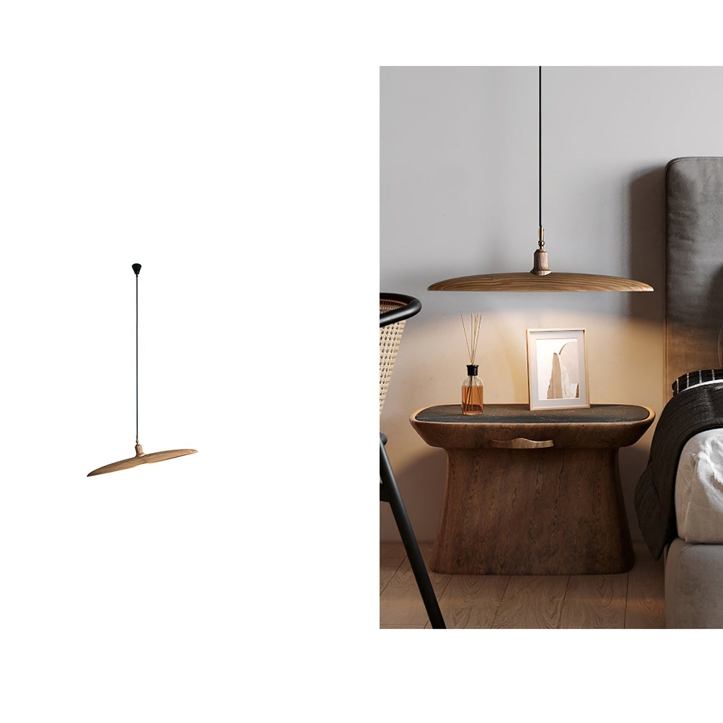 Paddle Boat Chandelier 1 head ∅ 24.8″ x H 4.7″ / Wood Color / Warm Light Pendant light