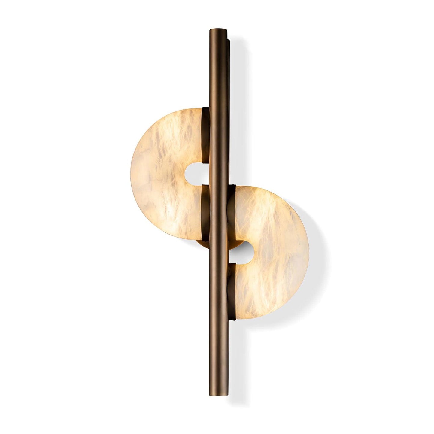 Dolly Alabaster Wall Lamp ∅ 11.8″ x H 23.6″ / Dia 30cm x H 60cm / Antique bronze & White / Warm Light Wall lamp