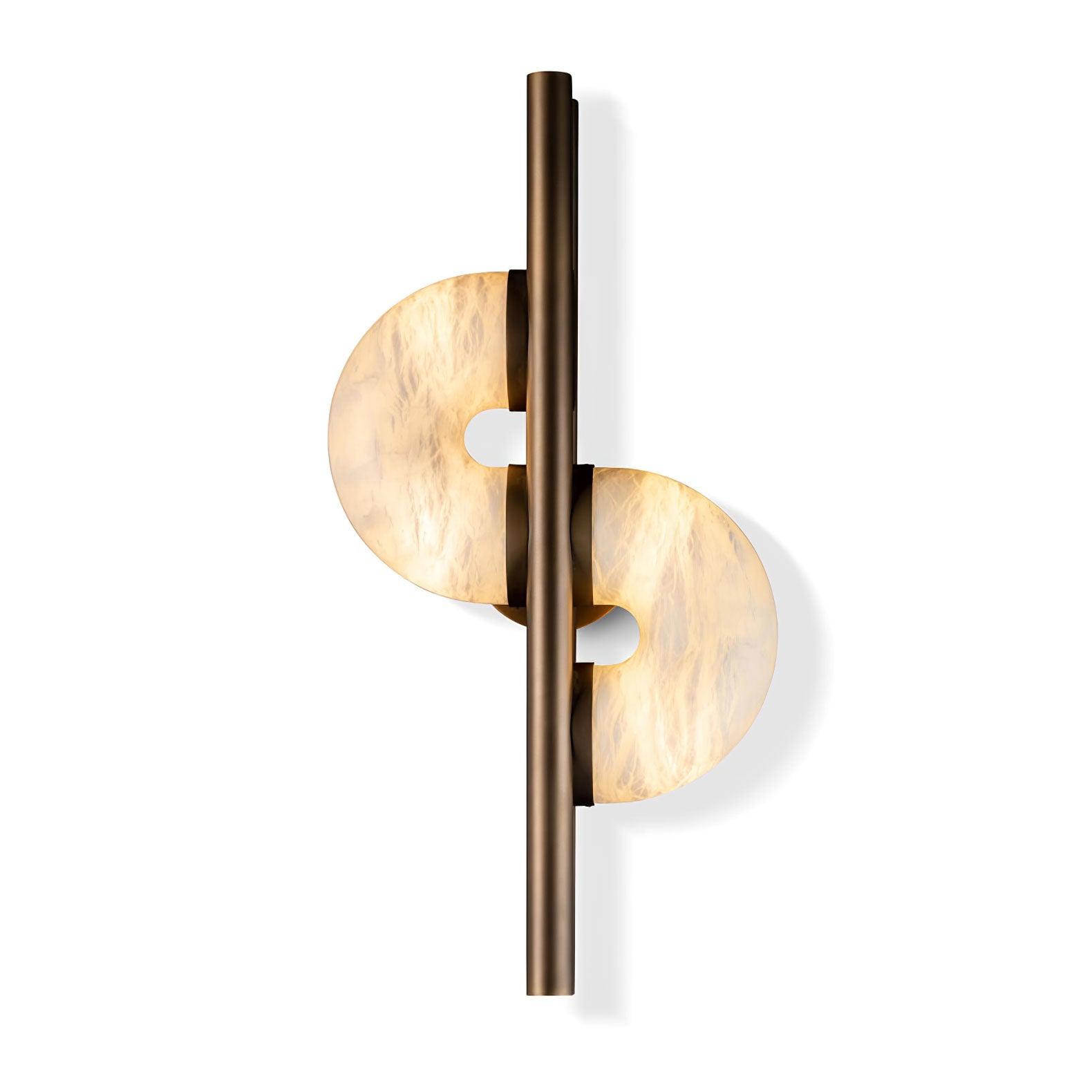 Dolly Alabaster Wall Lamp ∅ 11.8″ x H 23.6″ / Dia 30cm x H 60cm / Antique bronze & White / Warm Light Wall lamp