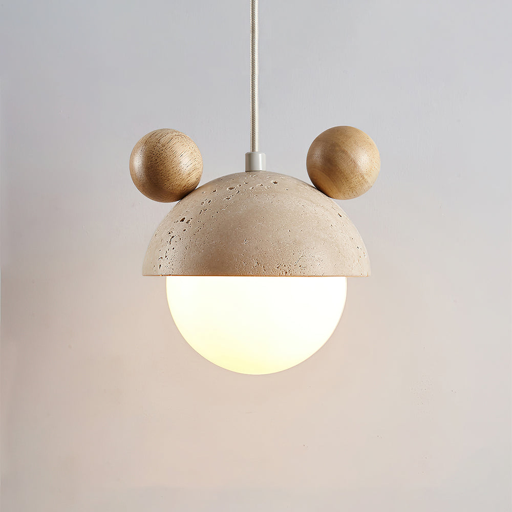 Domiere Pendant Lamp ∅ 6.3″ x H 6.3″ / Wood Color pendant Lamp