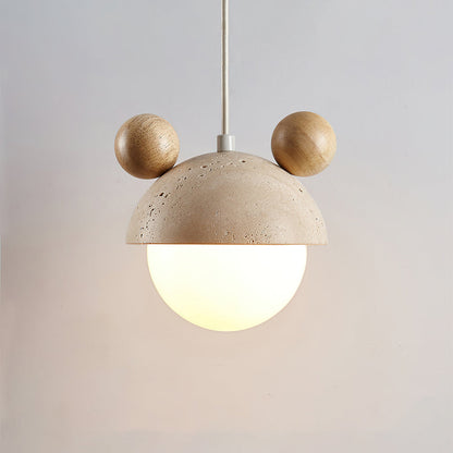 Domiere Pendant Lamp ∅ 6.3″ x H 6.3″ / Wood Color pendant Lamp