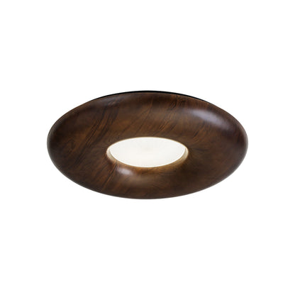 Donut Wood Ceiling Light ∅ 31.5’’ x H 4.3’’ / Walnut Color / Warm Light Ceiling lamp