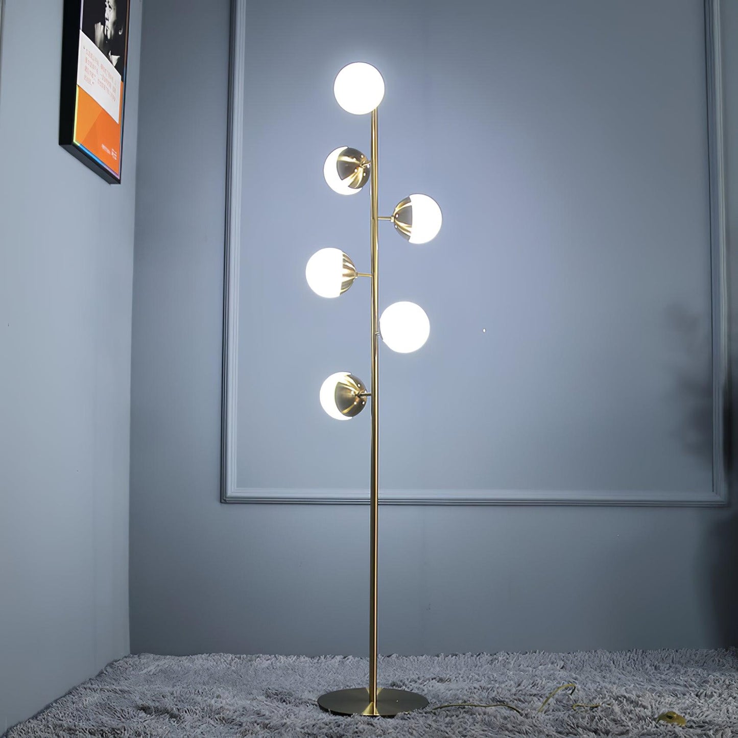 Doppler LED Tree Lamp ∅ 13″ x H 63.8″ / Dia 33cm x H 162cm / Gold / US plug Floor lamp