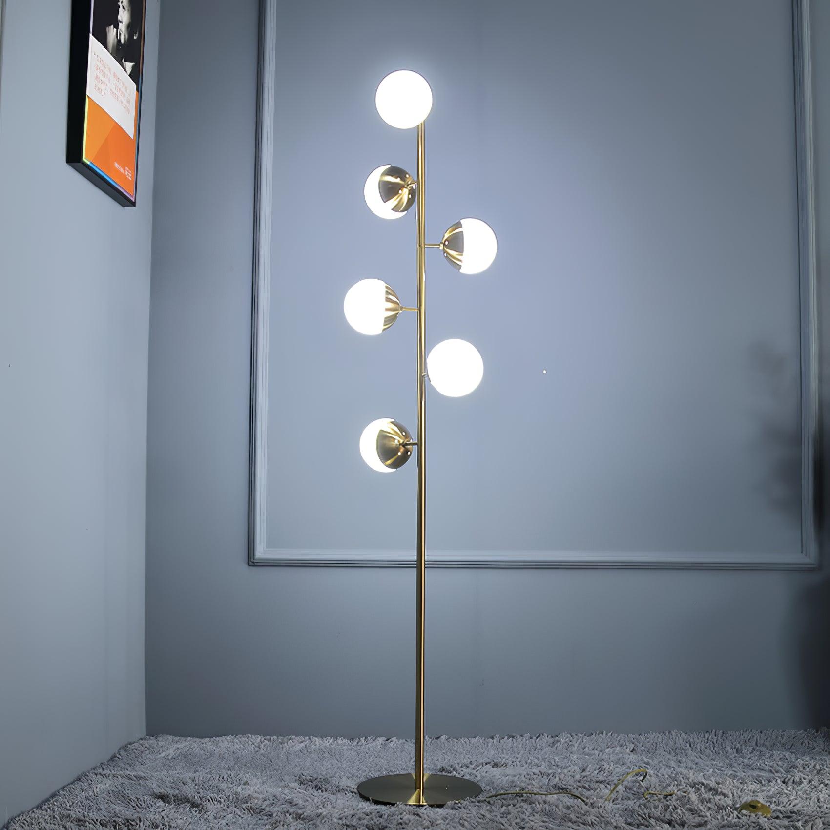 Doppler LED Tree Lamp ∅ 13″ x H 63.8″ / Dia 33cm x H 162cm / Gold / US plug Floor lamp