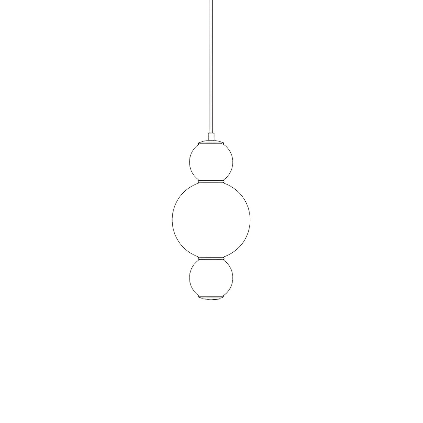 Double Globe Pendant Lamp 3 Heads C ∅ 7.1″ x H 15.4″ / Dia 18cm x H 39cm / Gold & White / Warm Light Pendant light