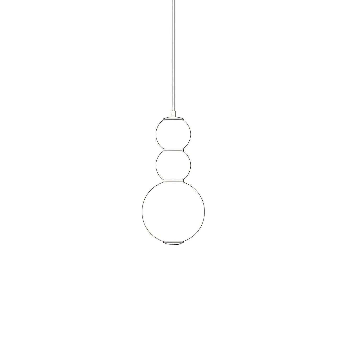 Double Globe Pendant Lamp 3 Heads B ∅ 7.1″ x H 15.4″ / Dia 18cm x H 39cm / Gold & White / Warm Light Pendant light