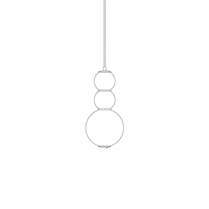 Double Globe Pendant Lamp 3 Heads B ∅ 7.1″ x H 15.4″ / Dia 18cm x H 39cm / Gold & White / Warm Light Pendant light