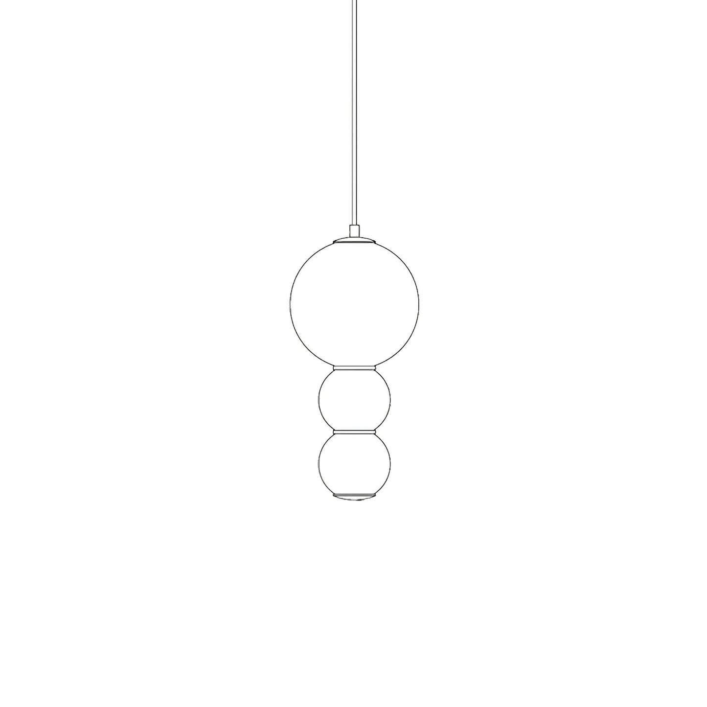 Double Globe Pendant Lamp 3 Heads A ∅ 7.1″ x H 15.4″ / Dia 18cm x H 39cm / Gold & White / Warm Light Pendant light