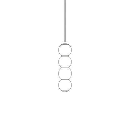 Double Globe Pendant Lamp 4 Heads ∅ 3.9″ x H 15.4″ / Dia 10cm x H 39cm / Gold & White / Warm Light Pendant light