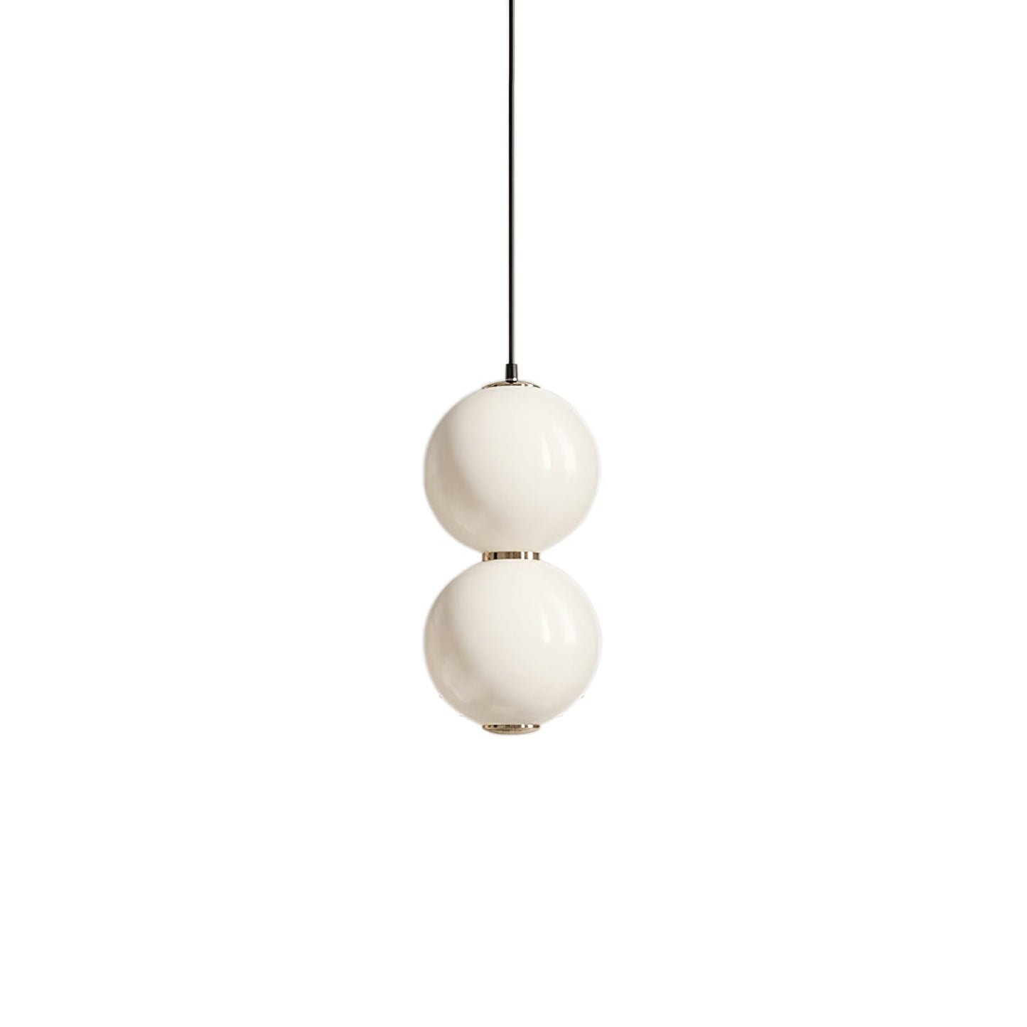 Double Globe Pendant Lamp 2 Heads ∅ 3.9″ x H 8.3″ / Dia 10cm x H 21cm / Gold & White / Warm Light Pendant light